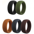8MM Silicone Ring Men, Step Edge Rubber Wedding Band