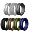 8MM Silicone Ring Men, Step Edge Rubber Wedding Band