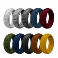 8.7MM Tree Bark Grain Rubber Wedding Band Silicone Ring For Men 