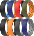 8MM Silicone Ring Men, Step Edge Rubber Wedding Band