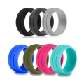 8MM Silicone Ring Men, Step Edge Rubber Wedding Band
