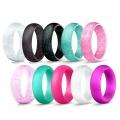Silicone Wedding Ring for Women, Thin and Stackable Durable Rubber Safe Band for Love, Couple, Souvenir and Outdoor Active Exercise Style