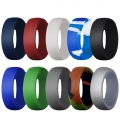 8.7MM Tree Bark Grain Rubber Wedding Band Silicone Ring For Men 